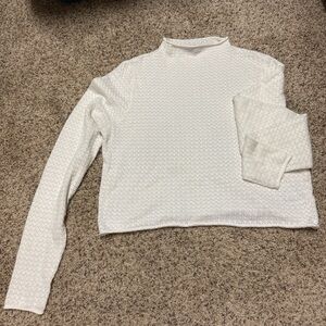 Wild Fable Textured White Long Sleeve Top